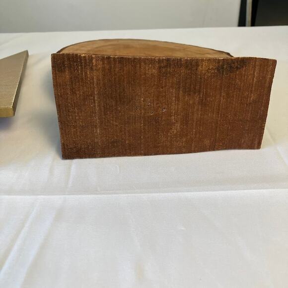 Rustic Christmas Wooden Table Top Decor Set Christmas Tree and Fox - Picture 4 of 8